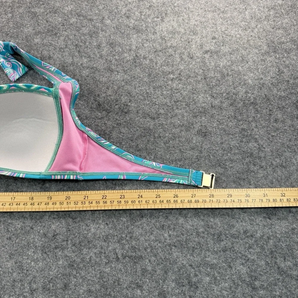 Lilly Pulitzer Roby Bikini Swim Top WATER YA WAITING FOR Womens 10 Beach Resort